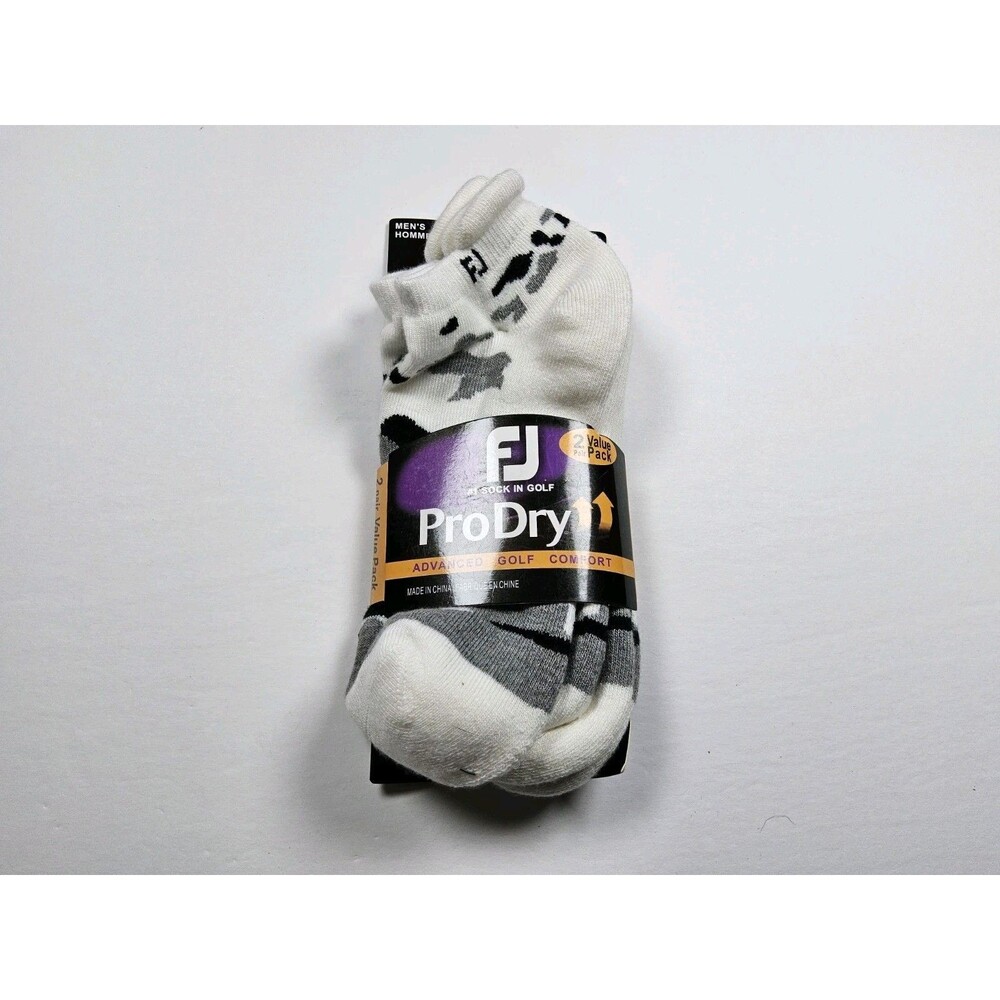 FootJoy Men's ProDry Advanced Golf Comfort Socks Cushioned 2 Pairs Ankle Sz 7-12